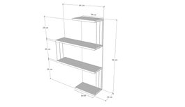 Hanah Home Estantería de Pared Pine Moderna Industrial 64x96x19cm Tablero Melamina 18mm
